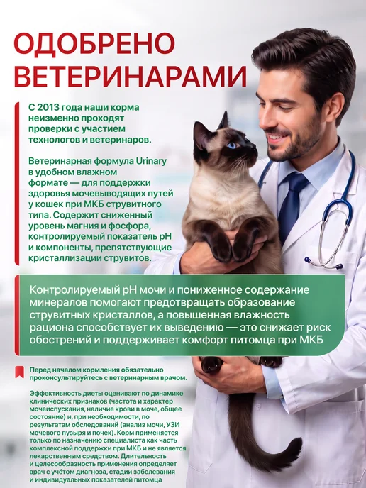 BLITZ Ветеринарный влажный корм для кошек при МКБ, urinary, вариант, фото 5