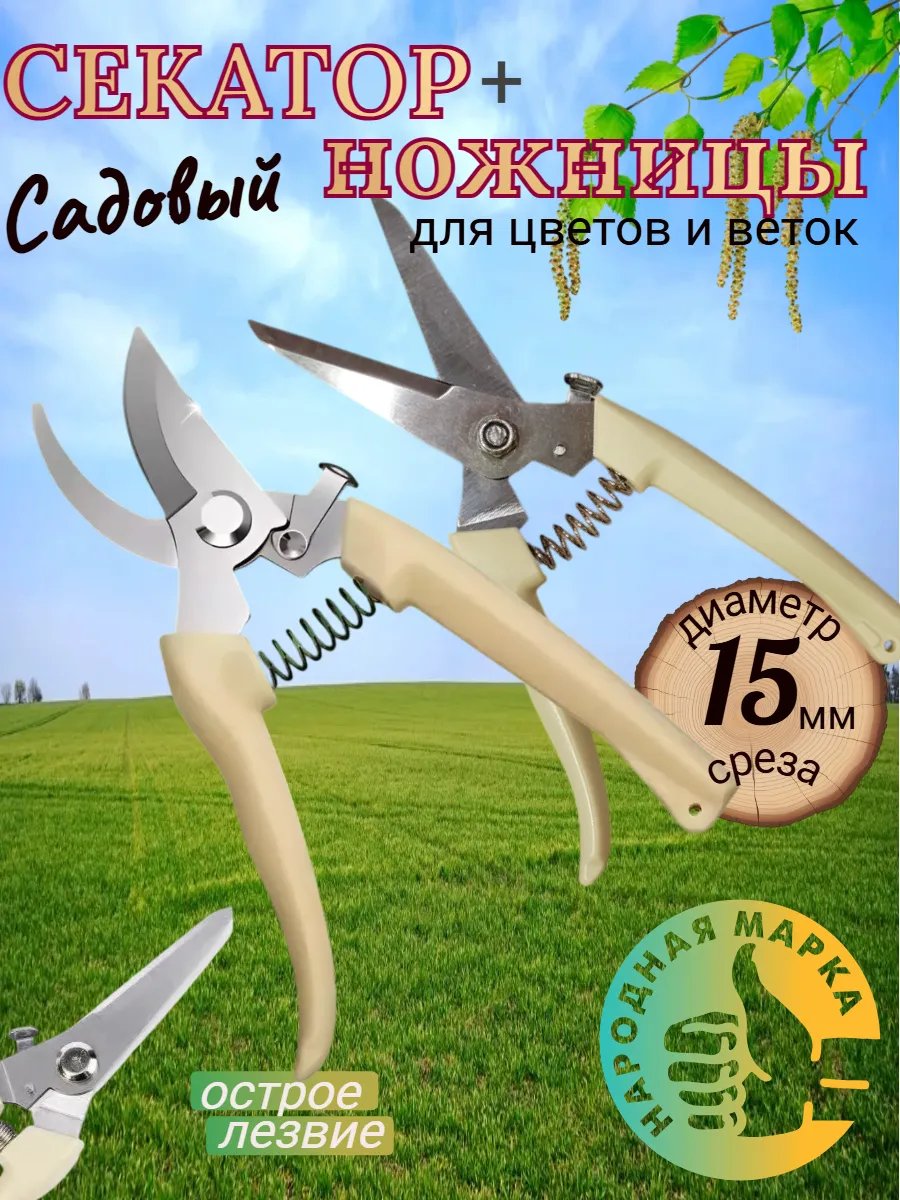 Секатор и ножницы для цветов и сада