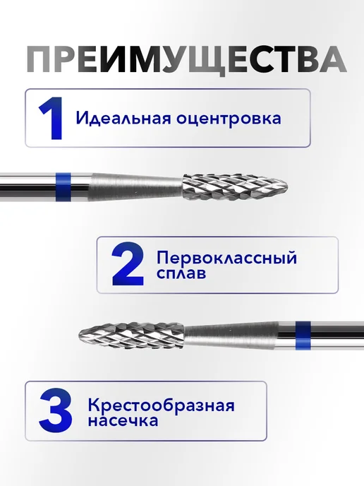 Frezoff beauty Фреза для выпиливания конус игла для аппаратного маникюра, вариант, фото 2