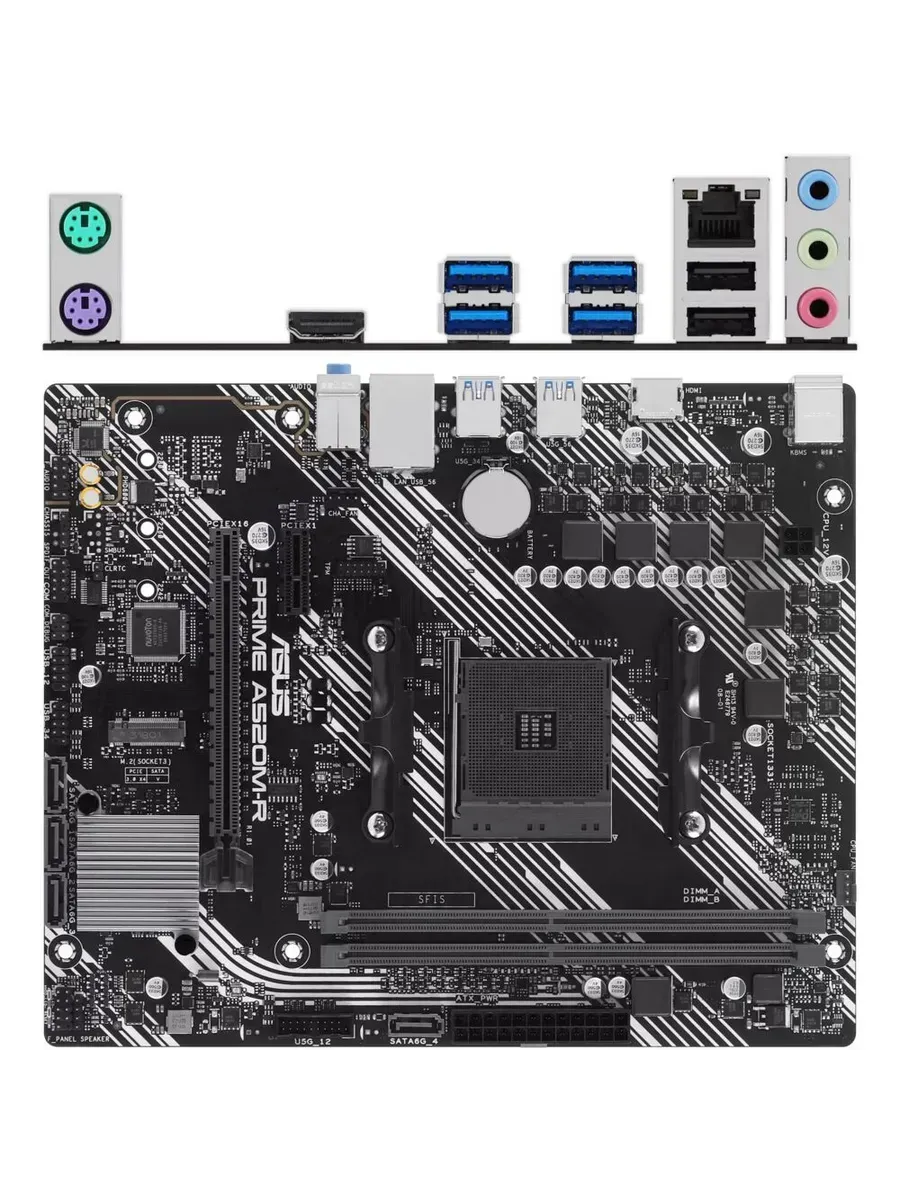 Asus Материнская плата Prime A520M-R A520 Socket AM4 2xDDR4