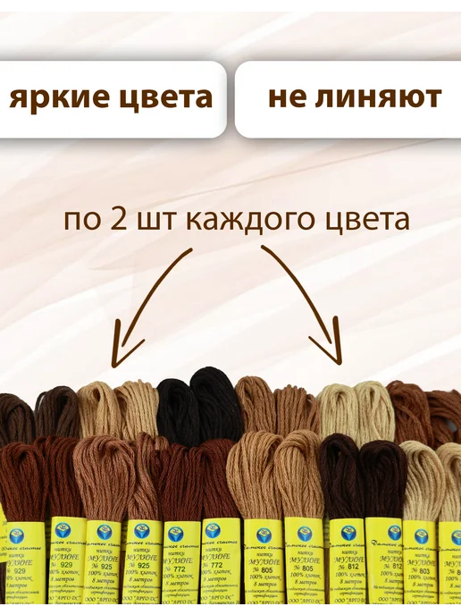 Дамское счастье Нитки мулине набор 24 шт, 24 шт, фото 2
