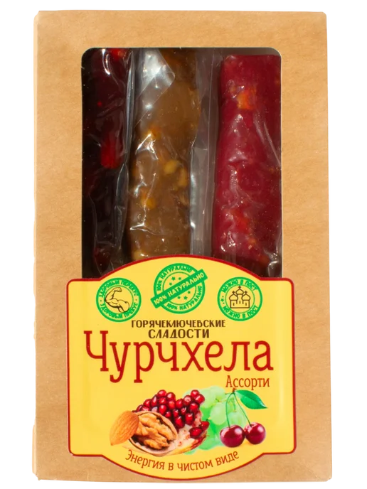 Горячеключевские сладости Натуральная Чурчхела "Ассорти №2" (3 штуки) 300гр, 300 г, фото 2