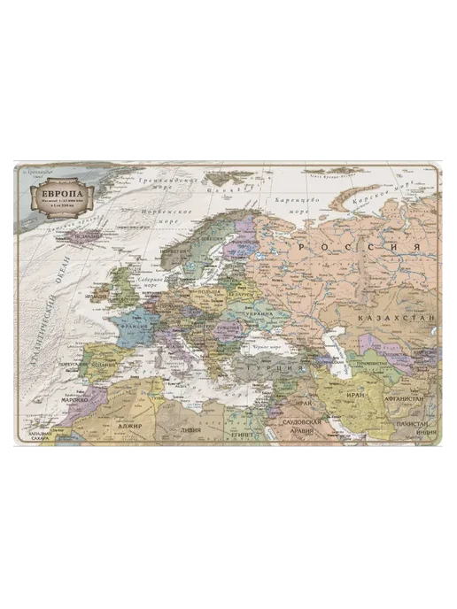 АГТ Геоцентр Подтарельник с картой Европы 30x45 см (сувенир), 30x45 см, фото 7