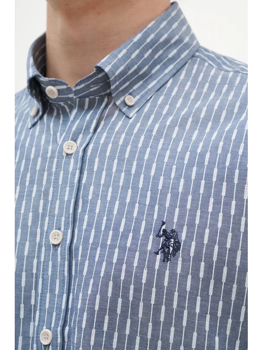 U.S. Polo Assn. Рубашка базовая с узором, синий, фото 5