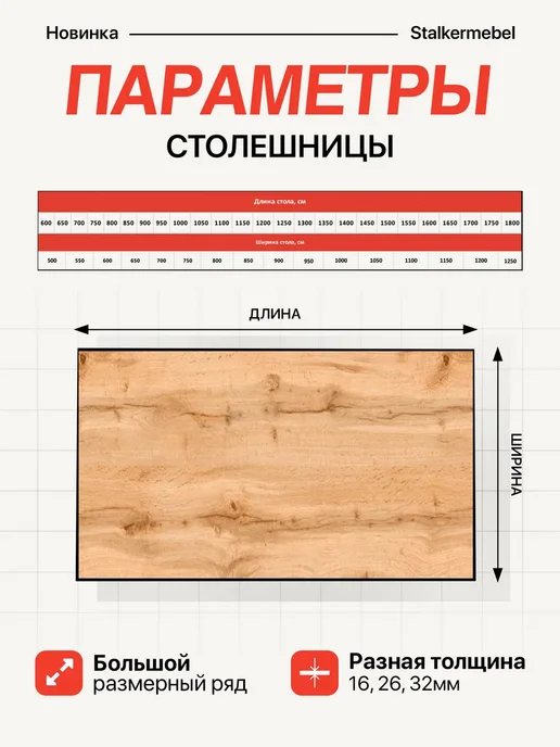 Stalkermebel Столешница для компьютерного стола, 750x600x32 мм, 750x600x32 мм, фото 2