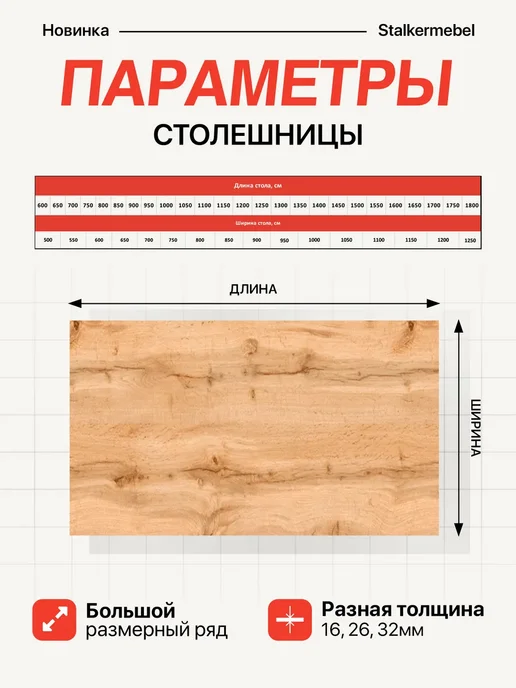 Stalkermebel Столешница для компьютерного стола, 650x500x32 мм, бежевый, фото 2