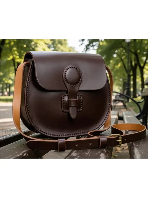 Лекало, выкройка для шитья сумки из кожи 20*18*6см, 20x18, фото 7