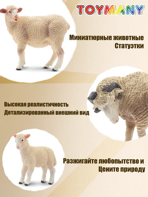 Toymany фигурка животного Овен, белый, фото 8