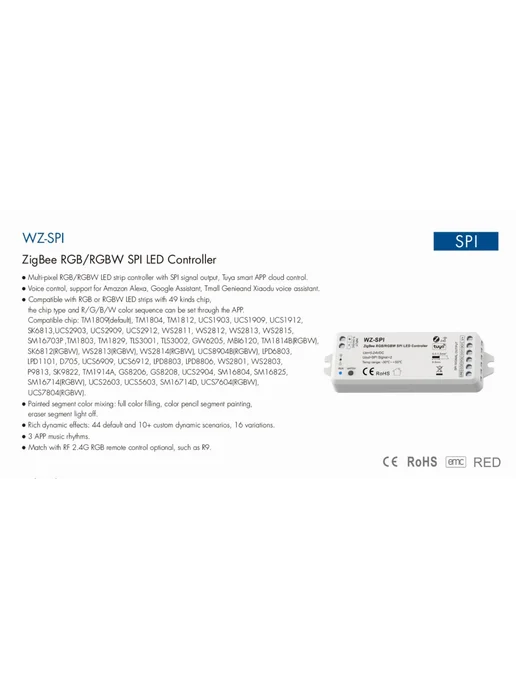 Светодиодный контроллер WT - SPI WZ - SPI Tuya WiFi Zigbee +, вариант, фото 4