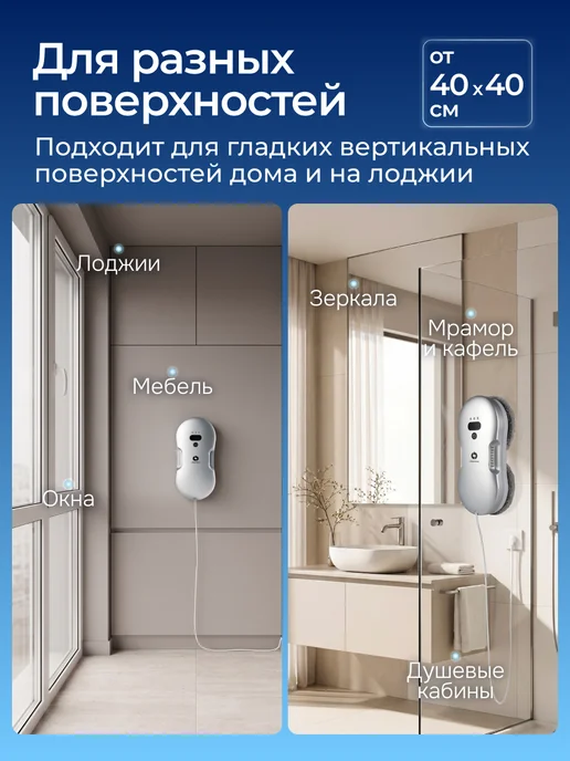 Cleanbot Робот мойщик окон с двойным распылением и кейсом, вариант, фото 3