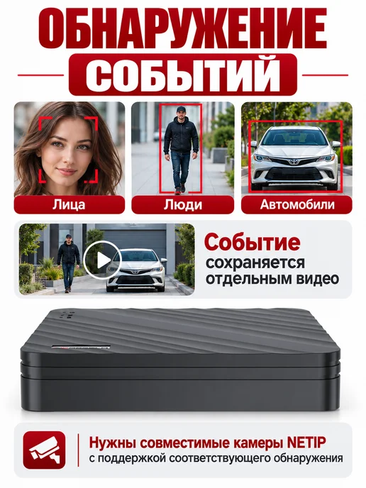 USAFEQLO Сетевой видеорегистртор 16 IP камер HDD до 14TB (НЕ входит), 14 ТБ, фото 4