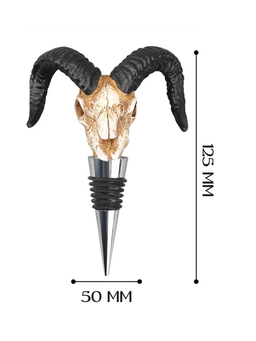 LAWE HOME Пробка для бутылки вина Buffalo Skull 125 мм, черный, фото 2