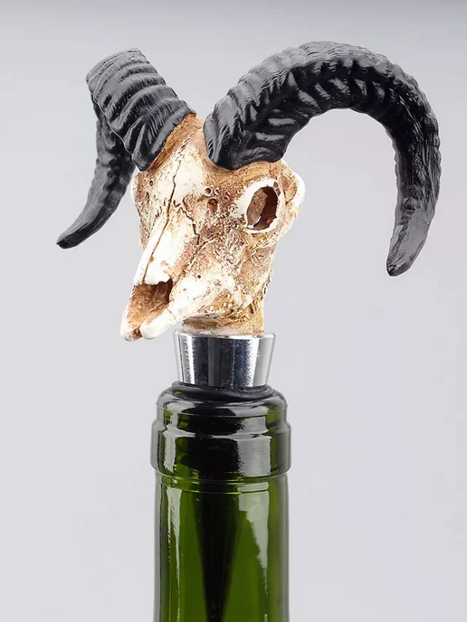 LAWE HOME Пробка для бутылки вина Buffalo Skull 125 мм, черный, фото 7
