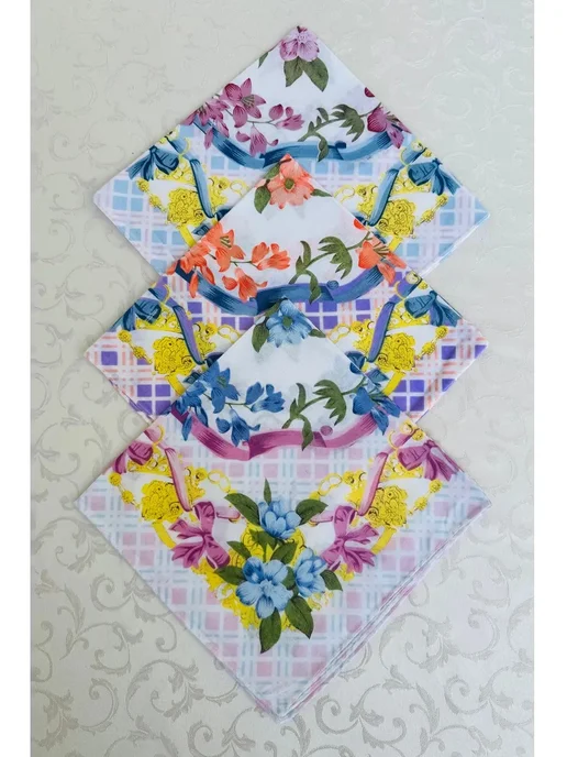 Lapastel Набор носовых платков 3 шт 40х40 см хлопок карманные, 40x40 см, 3 шт, фото 2