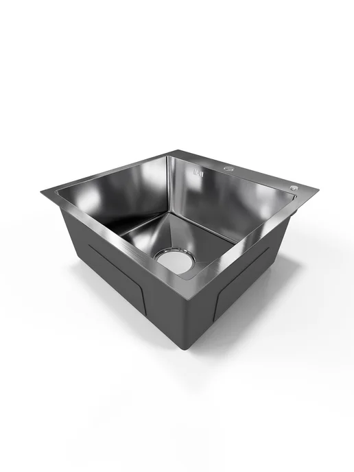 BAUEDGE Раковина для кухни нержавейка врезная 50x50 KT5050S, 50x50, фото 6