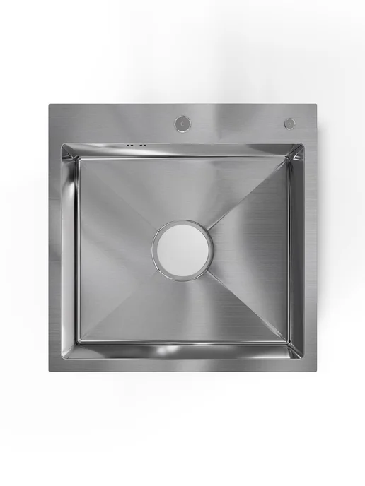 BAUEDGE Раковина для кухни нержавейка врезная 50x50 KT5050S, 50x50, фото 8