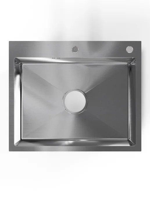 BAUEDGE Раковина для кухни нержавейка врезная 60x50 KT6050S, 60x50, фото 8