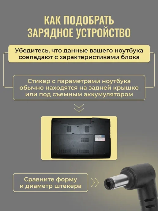Элемент Зарядка 19V 65W 3.42A штекер 5.5x2.5, 65 Вт, фото 2