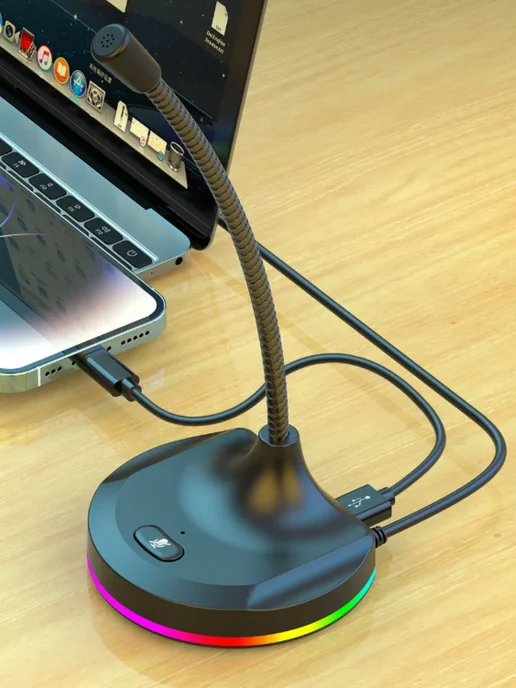 MRM-POWER USB микрофон офисный настольный МК-09А, черный