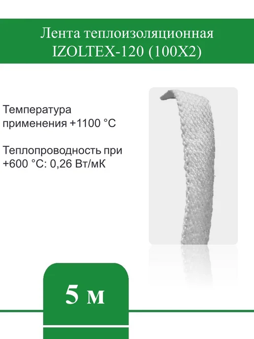 Шнур термостойкий огнеупорный 20х20 (5м), 100x2, 5 м, фото 2