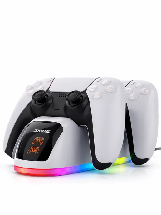 DOBE Зарядная база для 2 контроллеров PS5 DualSense, LED, вариант, фото 5
