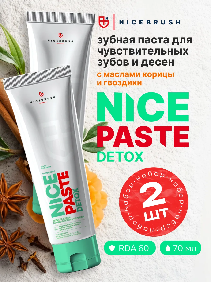 Противовоспалительная зубная паста DETOX, набор 2 шт