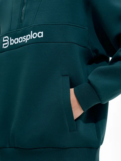 BAASPLOA Худи оверсайз с капюшоном без начеса, зеленый, фото 7