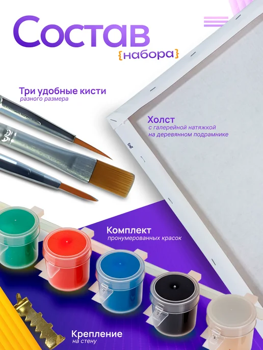 ХОЛСТ И КРАСКИ Картина по номерам Девушка Боди-арт, черный, фото 3