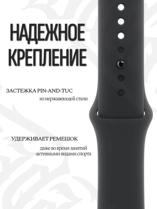 MOD-RUSSIA Ремешок для apple watch 38 40 41 42 44 45 46 49 мм, черный, фото 6