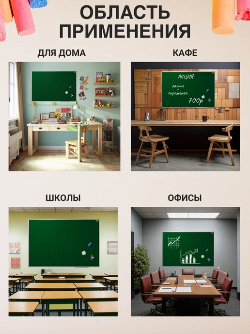 BOARD-CAPITAL Доска магнитно-меловая на стену 60х90, 60x90, фото 4