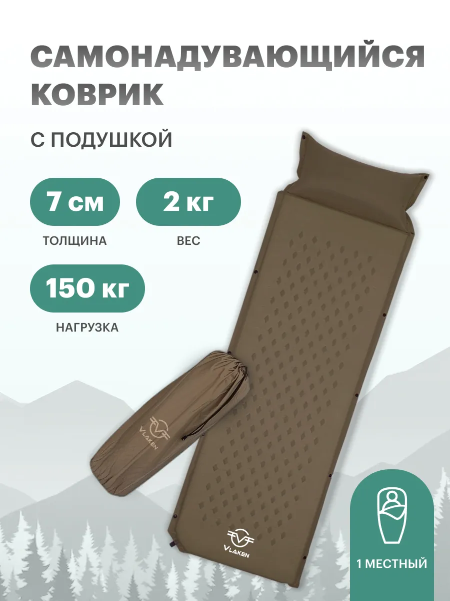 Матрас самонадувающийся одноместный; Коврик туристический
