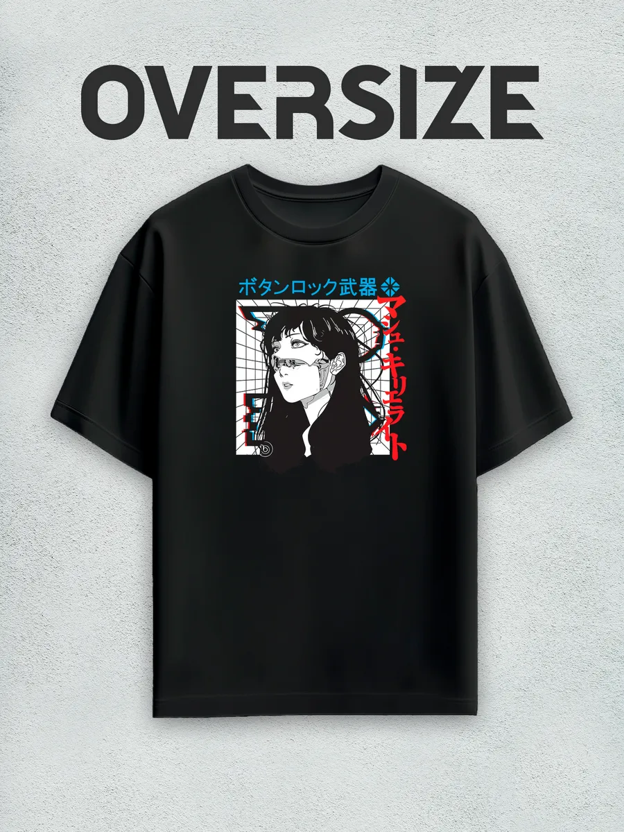 Футболка оверсайз с принтом в стиле аниме