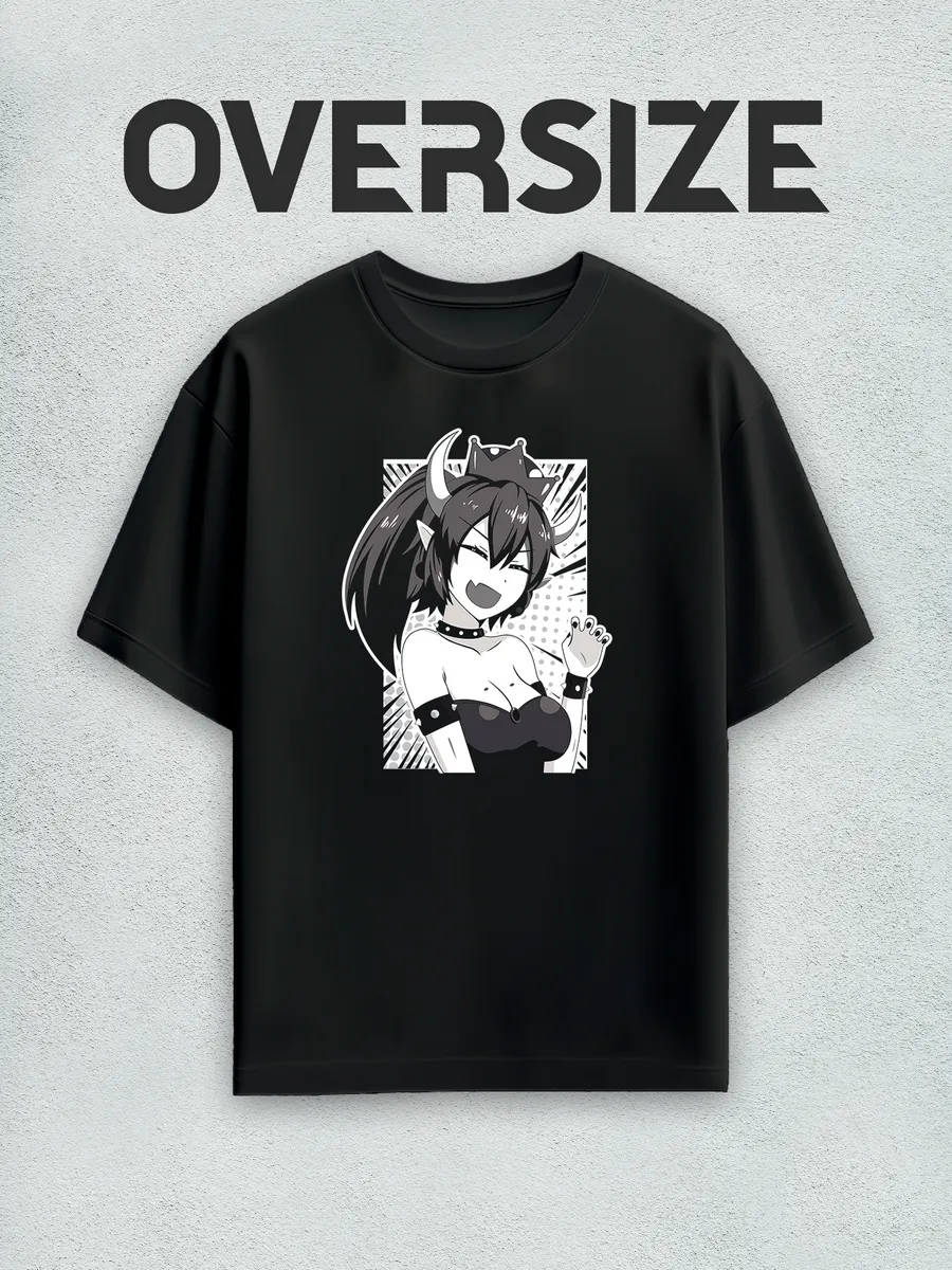 Футболка оверсайз с принтом в стиле аниме