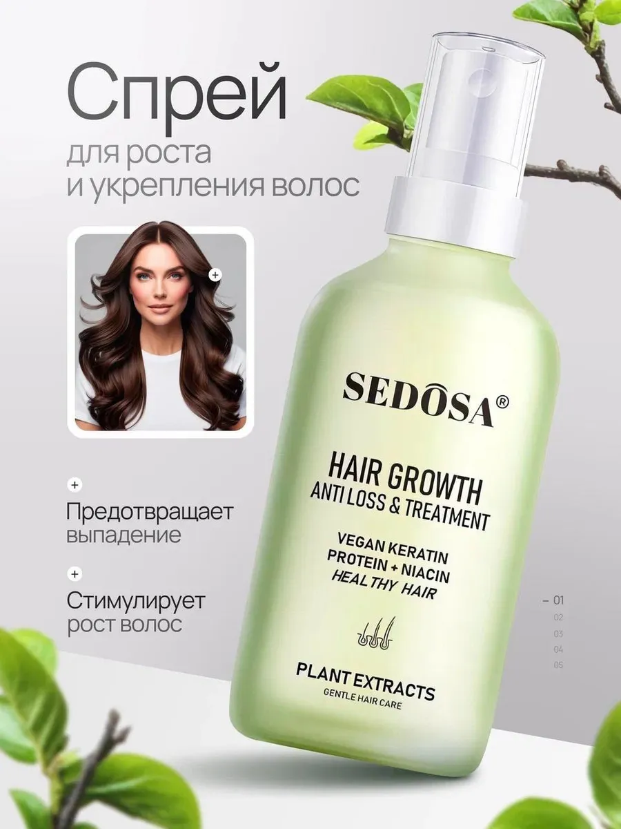 Спрей для роста и укрепления волос sedosa