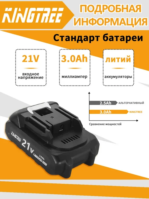 KingTree Литиевые батареи для электрических инструментов (1 АКБ), вариант, фото 2