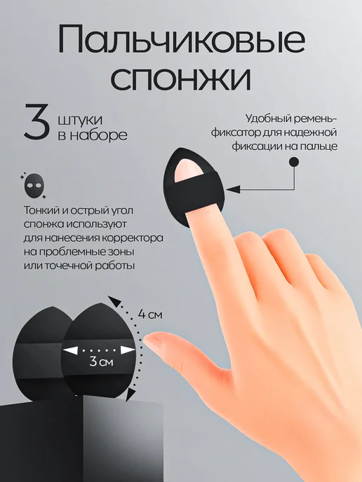 🆃🅰🆃🆂🆃🅾🆁🅴 Набор спонжей для макияжа, черный, фото 5