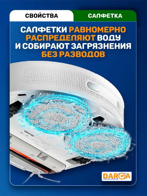 Тряпки, салфетки на робот-пылесос Roborock серии Qrevo 2 шт, 2 шт, фото 2