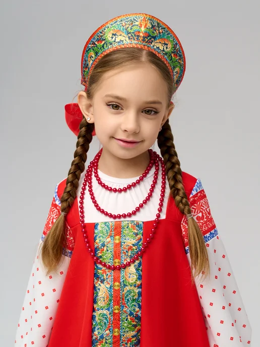 Мой карнавал Русский народный костюм для девочки сарафан, вариант, фото 2