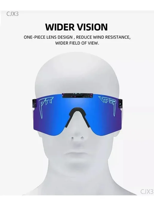 Спортивные солнцезащитные очки от Pit Viper 2000, голубой, фото 7