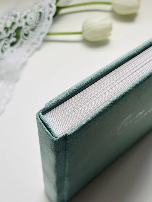 Бонава Книга пожеланий из замши, ручная работа, зеленый, фото 8