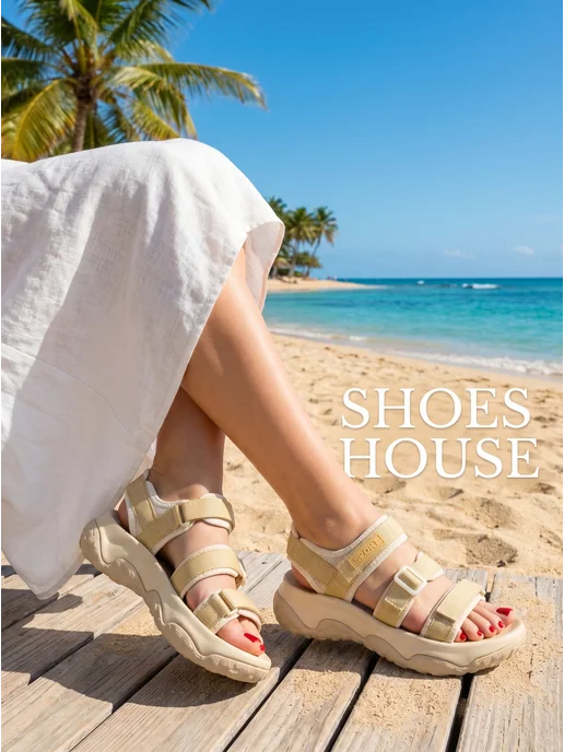 Shoes house Сандалии летние открытые на жару, желтый, фото 2