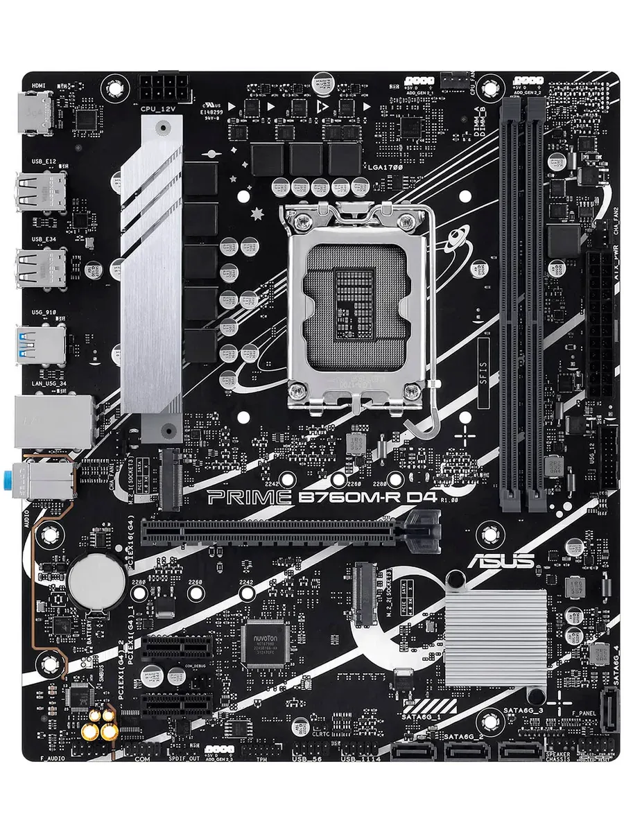 Материнская плата PRIME B760M-R D4 LGA1700 (mATX)