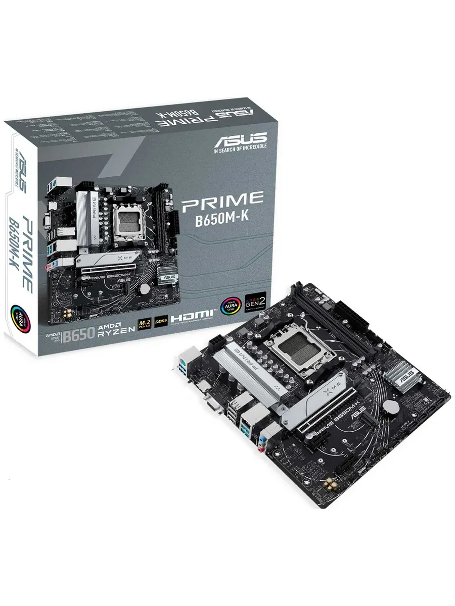 Asus Материнская плата PRIME B650M-K (AM5, mATX)