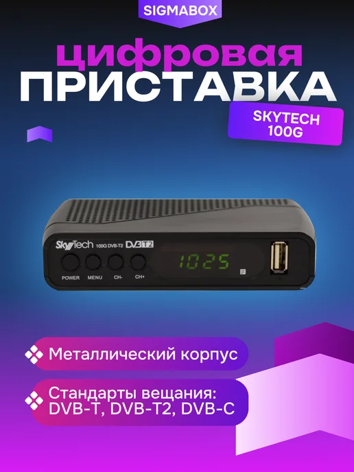 Skytech Приставка для цифрового телевидения 100G, 100 г