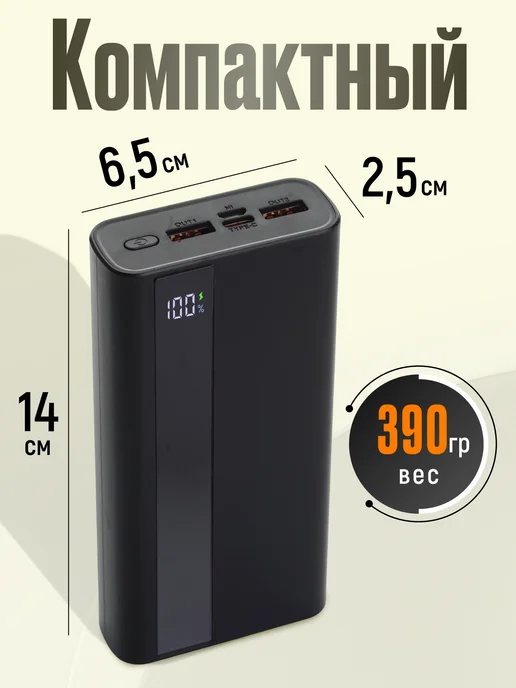 EverEnergy Повербанк 20000 Mah для телефона с быстрой зарядкой, 20000 мАч, фото 5