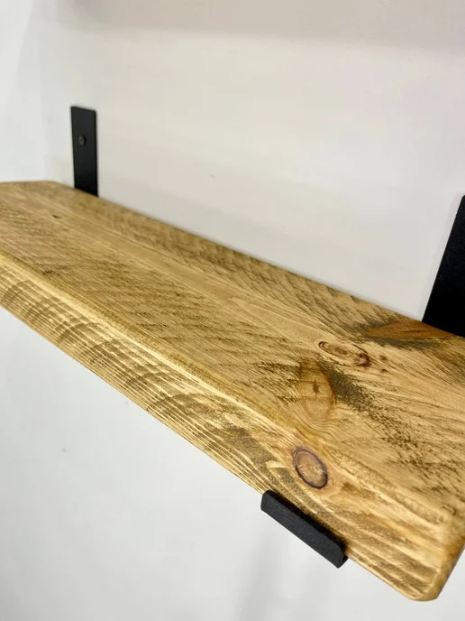 Hygge Wood Полка настенная навесная деревянная в комнату, желтый, фото 3