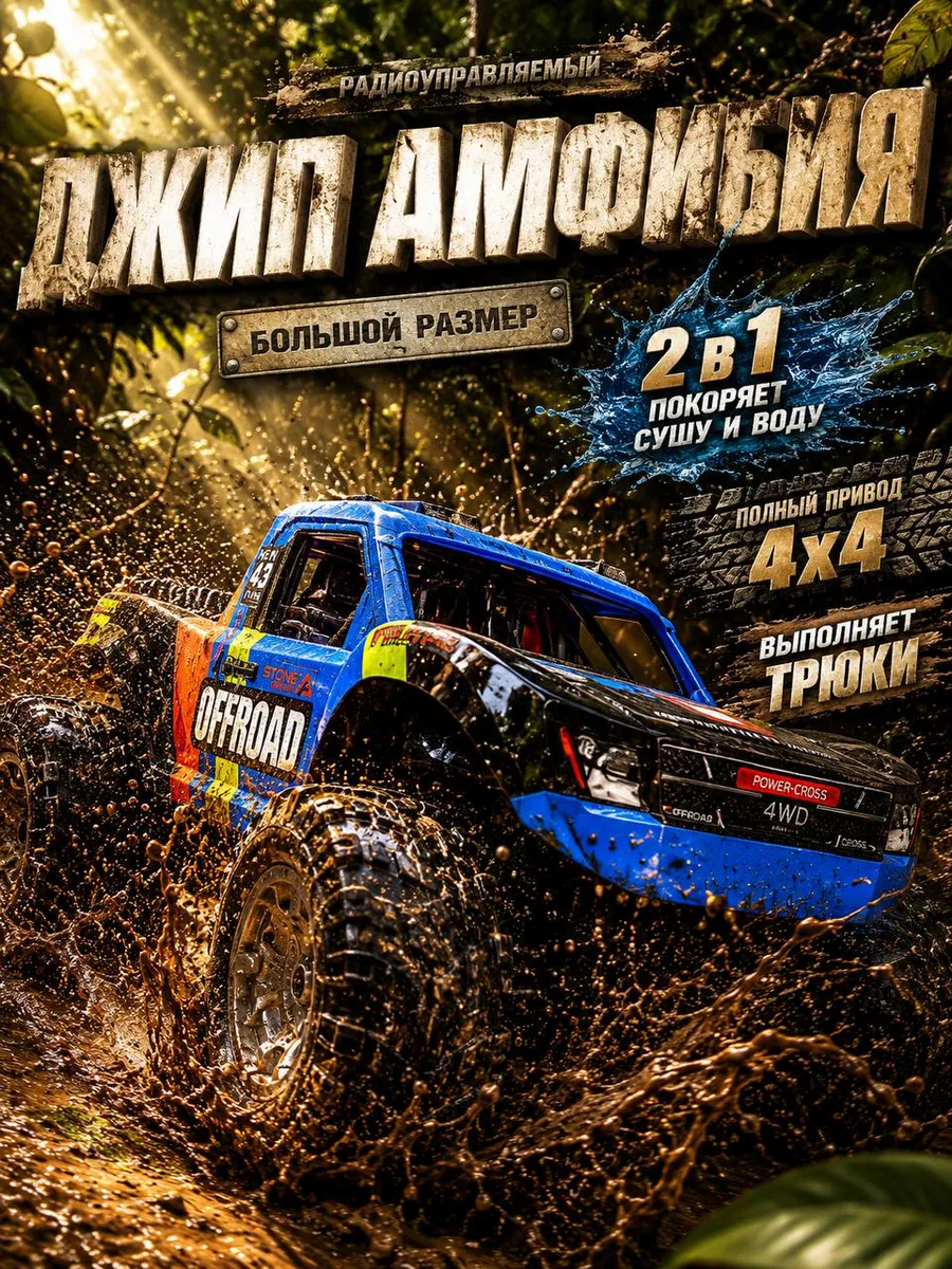 Большая машинка на пульте управления монстр трак