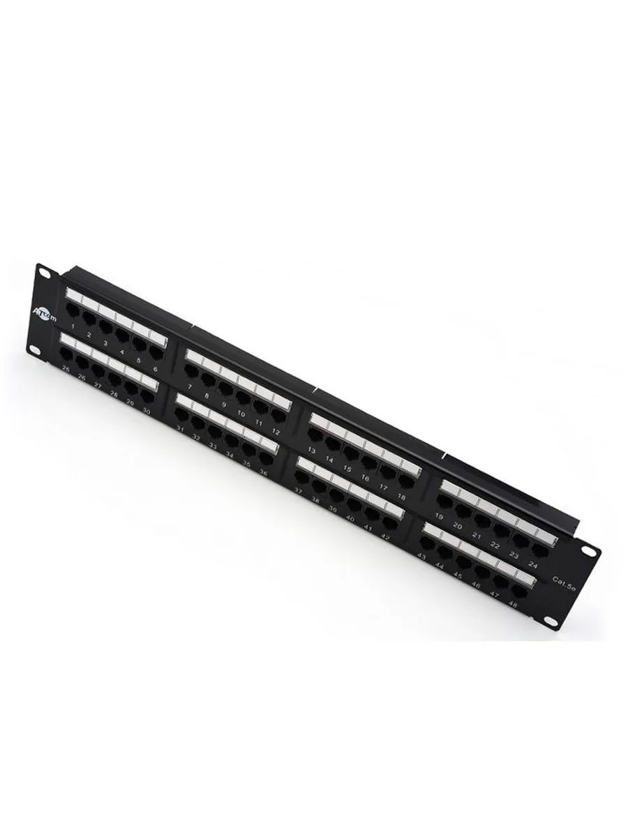 Патч-панель Atcom AT4852 19", 2U, Cat 5e, 48 портов