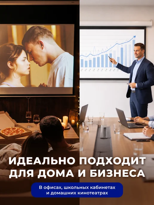 S'OK Экран для проектора 400x300 см 4 3 с пультом 197 дюймов, 400x300 см, фото 7