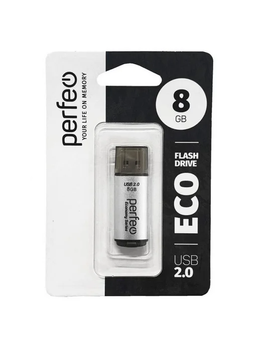 PERFEO Флэш-накопитель E04, 8Gb USB2.0 Silver, 8 ГБ, фото 2